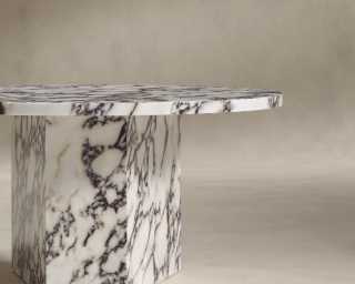 Romlulus Coffee Table - High - Viola Marble