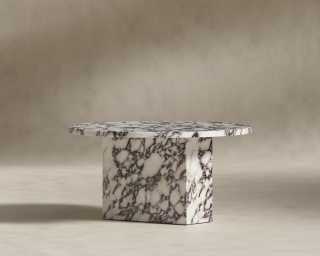 Romlulus Coffee Table - High - Viola Marble