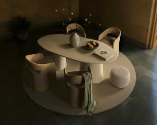 Alessia Dining Table with Rhea Chairs - Tuscany 