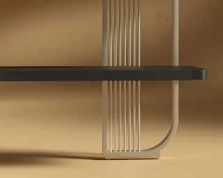 Apollo_Bookshelf_Champagne - Black Oak