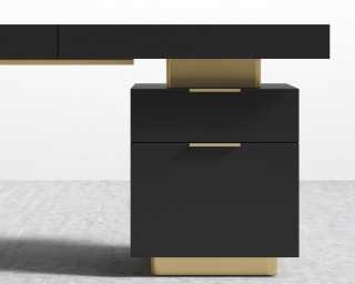 Arlo Desk - Brushed Brass - Black Oak Arlo Desk - Brushed Brass - Black Oak