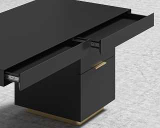 Arlo Desk - Brushed Brass - Black Oak Arlo Desk - Brushed Brass - Black Oak