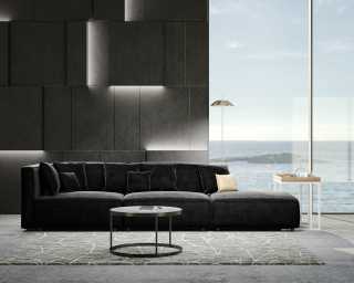 Arya Modular Sofa Open End LHF - Vintage Velvet Black 