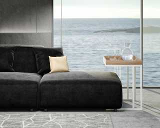 Arya Modular Sofa Open End LHF - Vintage Velvet Black 