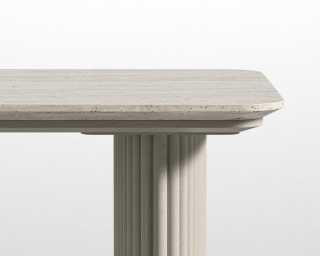 Athena Desk 63 - Alabaster - Travertine