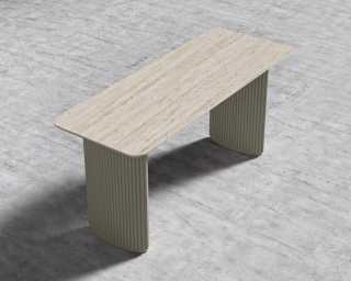 Athena Desk 63 - Alabaster - Travertine
