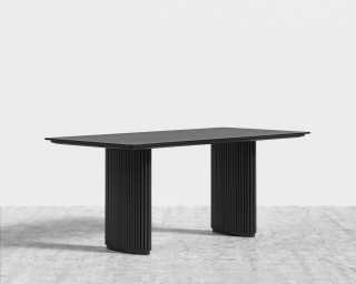 Athena Dining Table - Black Marble - Ebony Base