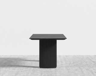 Athena Dining Table - Black Marble - Ebony Base