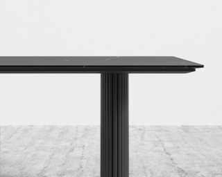Athena Dining Table - Black Marble - Ebony Base