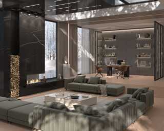 Berllin Modular Sectional Scene in Sage 