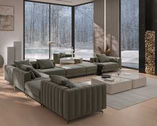Berllin Modular Sectional Scene in Sage Berllin Modular Sectional Scene in Sage