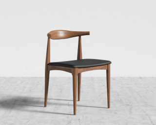 Elbow Chair - Walnut - Trento Jet Black