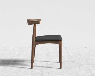 Elbow Chair - Walnut - Trento Jet Black