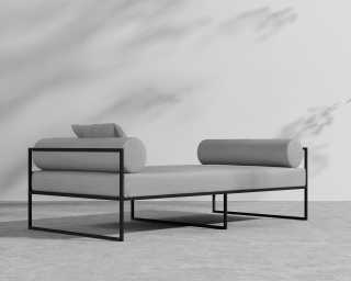 Everett Outdoor Daybed - Encino - Black Frame