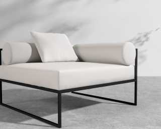 Everett Outdoor Right Corner - Palisades - Black Everett Outdoor Right Corner - Palisades - Black