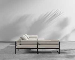 Everett Outdoor Modular Sectional - Left Hand Facing - Palisades - Black 