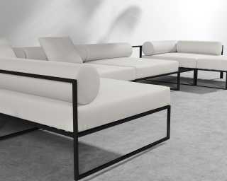 Everett Outdoor Modular Sectional - Left Hand Facing - Palisades - Black 