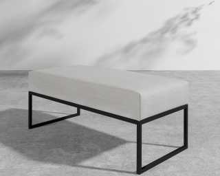 Everett Outdoor Ottoman - Encino - Black