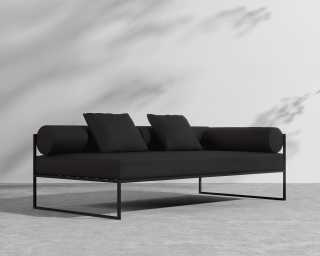 Everett Outdoor RHF 2-Seater Sofa - Arcadia - Black Frame