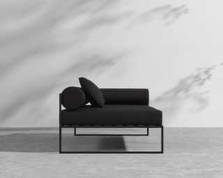 Everett Outdoor RHF 2-Seater Sofa - Arcadia - Black Frame