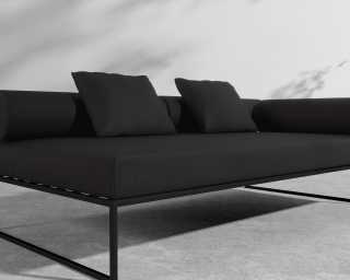 Everett Outdoor RHF 2-Seater Sofa - Arcadia - Black Frame