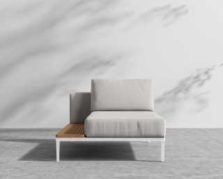 Francis Chaise - Left - Palisades - White Frame