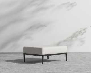 Francis Outdoor Ottoman - Palisades - Black Frame Francis Outdoor Ottoman - Palisades - Black Frame