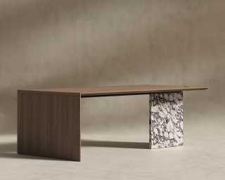 Gia Desk - 88in - Walnut Top - Viola Base