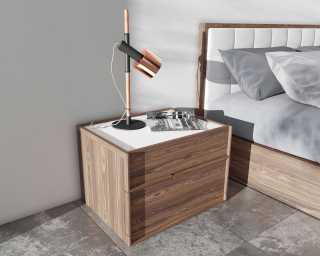 Charlotte Bed with Hunter Night Stand - Staged