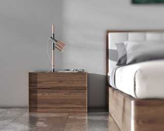Charlotte Bed with Hunter Night Stand - Staged