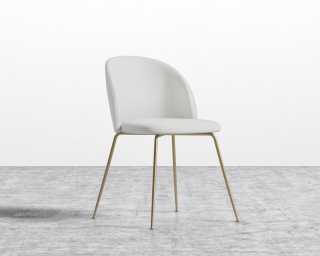 Iris Chair - Microfiber - Trento Eggshell- Brass Base