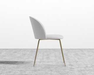 Iris Chair - Microfiber - Trento Eggshell- Brass Base