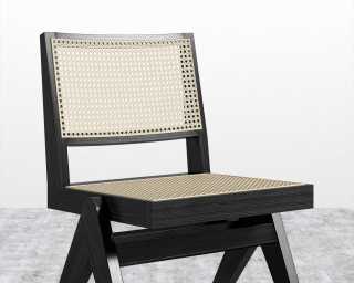 Javert Side Chair - Black Frame - Pale Cane