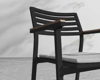 Linnea Dining Chair - Black Frame, Encino Linnea Dining Chair - Black Frame, Encino
