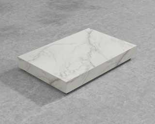 Liza Outdoor Coffee Table - White Ceramic - 40 x 60
