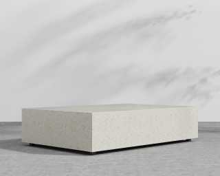 Liza Coffee Table Grande - 40 x 60 - White Terrazzo