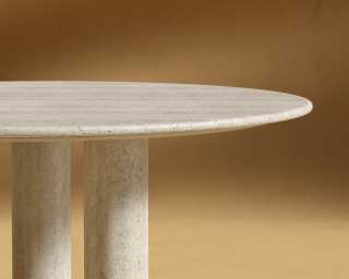 Maximus Round Table - White Travertine