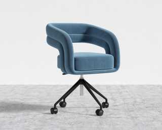 Mia-Office-Chair - Plush Velvet - Solstice - Black Base