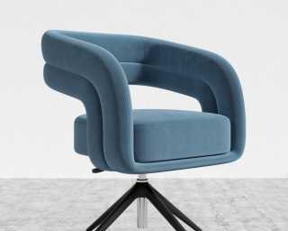 Mia-Office-Chair - Plush Velvet - Solstice - Black Base