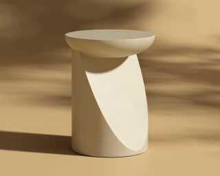 Ophira Side Table - Ivory Waxed