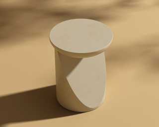 Ophira Side Table - Ivory Waxed