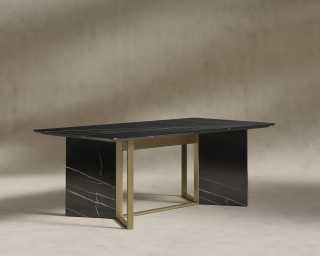 Terzo Table - Black Marble - 82"