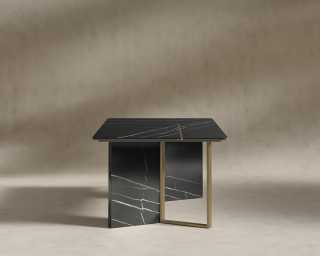 Terzo Table - Black Marble - 82"