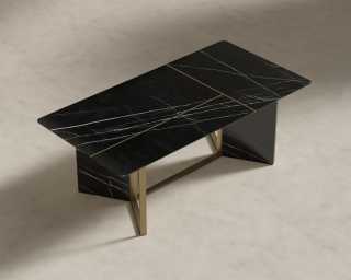 Terzo Table - Black Marble - 82"