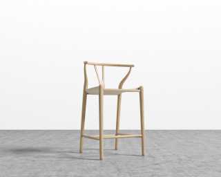 Wishbone Counter Stool - Natural with natural seat 