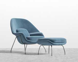 Womb Chair and Ottoman - Plush Velvet - Solstice Womb Chair and Ottoman - Plush Velvet - Solstice