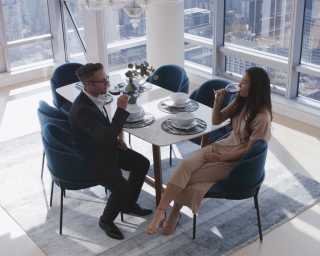 Evelyn Dining Table with Angelo Dining Chairs