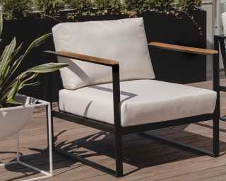 Louis Outdoor Armchair - Palisades - Black Frame