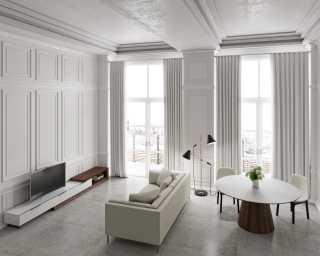 Winston Dining Table - 63 - White Lacquer 