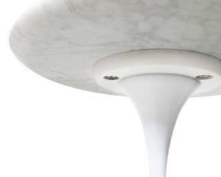 Saarinen Tulip Side Table - White Cararra Marble + White Base